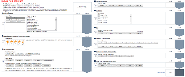 WSJ Mutual Fund Screener