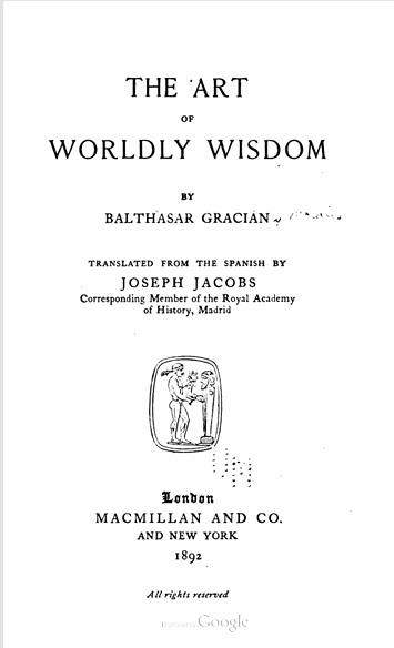 Art of Worldly Wisdom book cover