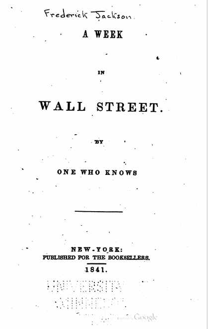 "A Week in Wall Street" book cover